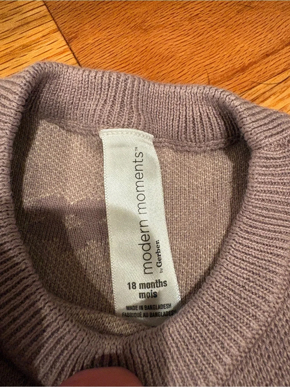 Gerber Lilac Floral Knit Set with Cream Flowers